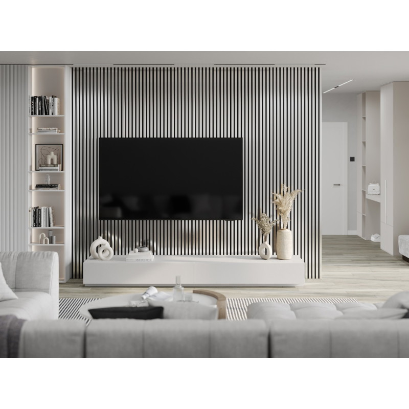 Mexen Lam-F Acoustic Wall Slats 275 x 31.5 cm, 6 mm Felt, Silver - S105-275317-2812-056