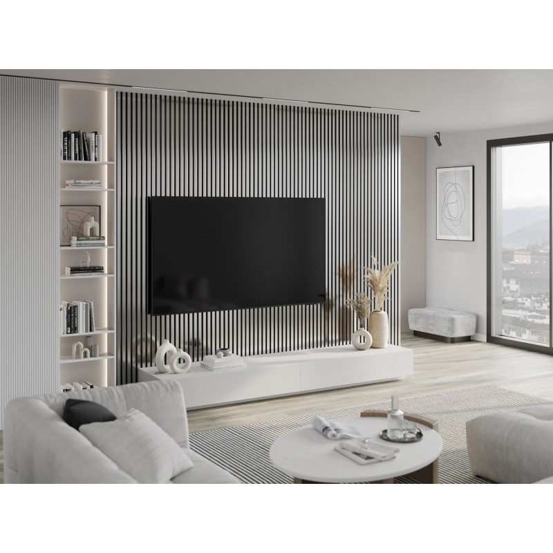Mexen Lam-F Acoustic Wall Slats 275 x 31.5 cm, 6 mm Felt, Silver - S105-275317-2812-056