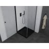 Mexen Pretoria swinging shower enclosure 100 x 100 cm, transparent, black + Flat tray, black - 852-100-100-70-00-4070B