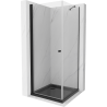 Mexen Pretoria swinging shower enclosure 100 x 100 cm, transparent, black + Flat tray, black - 852-100-100-70-00-4070B
