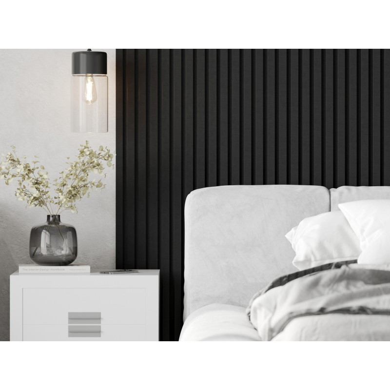 Mexen Lam-F Acoustic Wall Slats 275 x 31.5 cm, 6 mm Felt, Black Linen - S105-275317-2812-069