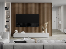 Mexen Lam-F Acoustic Wall Slats 275 x 31.5 cm, Felt 6 mm, Mocha Oak - S105-275317-2812-074