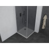 Mexen Pretoria hinged shower cabin 70 x 70 cm, graphite, chrome + Flat shower tray - 852-070-070-01-40-4010