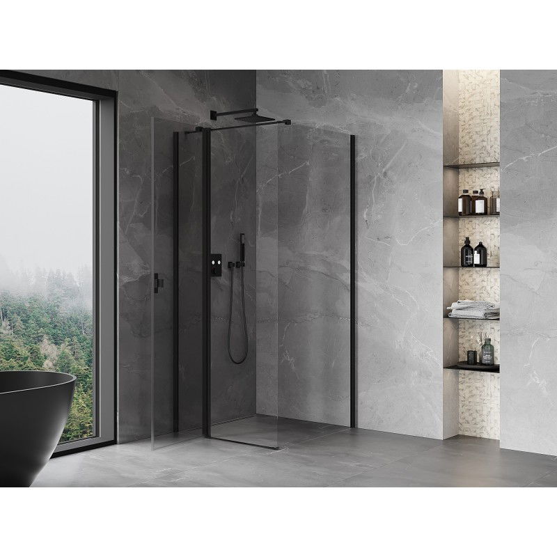 Mexen Mist T shower cabin pivot 100 x 100 cm, transparent, black - 8A4T-100-100-70-00