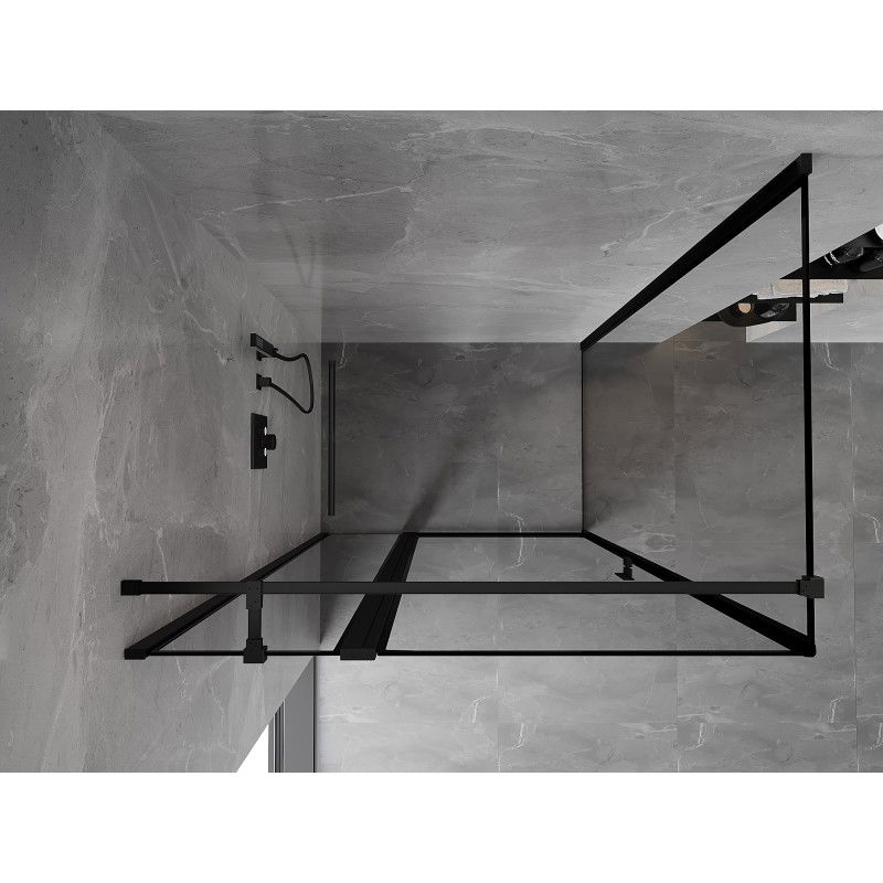 Mexen Mist T 105 x 70 cm Hinged Shower Enclosure Left, Black Frame, Black - 8A4T-105-070-70-70-L