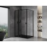 Mexen Mist T hinged shower enclosure left 80 x 75 cm, black frame, black - 8A4T-080-075-70-70-L