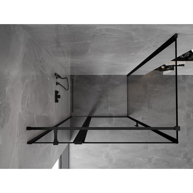 Mexen Mist T hinged shower enclosure left 80 x 75 cm, black frame, black - 8A4T-080-075-70-70-L