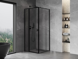 Mexen Mist T left-hinged shower cabin 95 x 95 cm, black frame, black - 8A4T-095-095-70-70-L