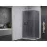 Mexen Pretoria swing shower cabin 70 x 120 cm, graphite, chrome + Flat shower tray - 852-070-120-01-40-4010