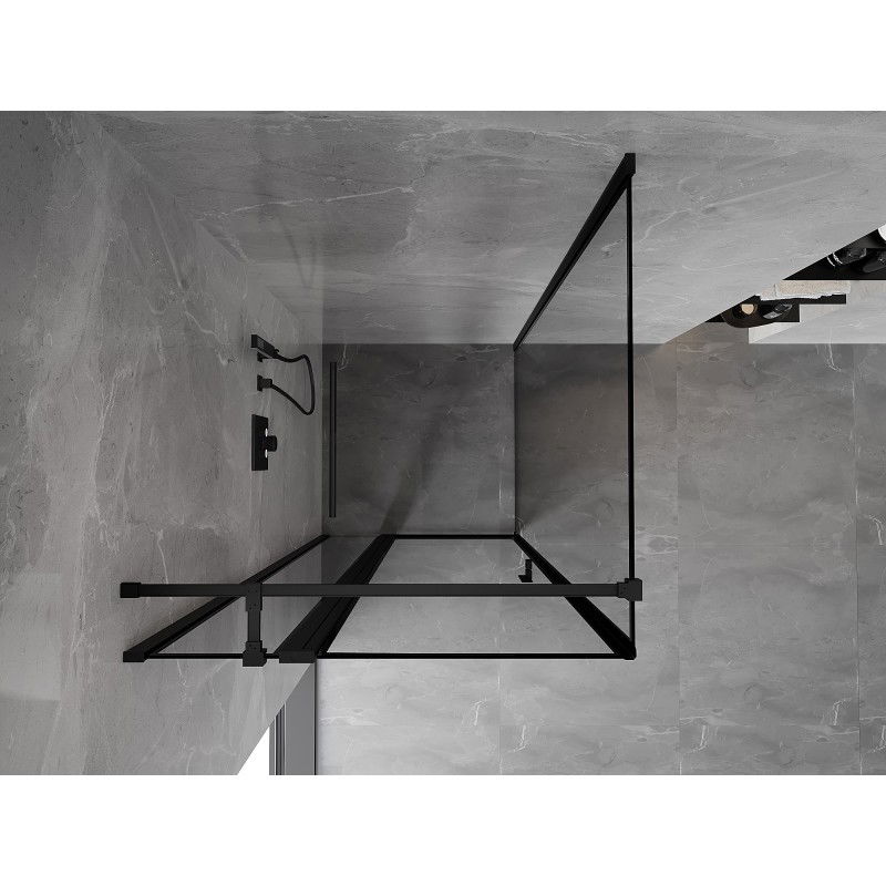 Mexen Mist T left-hinged shower enclosure 120 x 120 cm, black frame, black - 8A4T-120-120-70-70-L