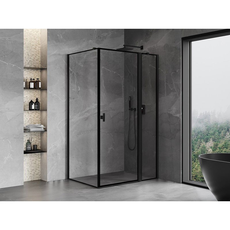 Mexen Mist T right-hinged shower enclosure 110 x 70 cm, black frame, black - 8A4T-110-070-70-70-P