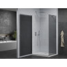 Mexen Pretoria 80 x 70 cm Pivot Shower Cabin, Graphite, Chrome + Flat Tray - 852-080-070-01-40-4010