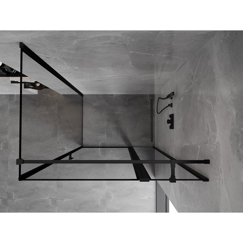 Mexen Mist T right opening shower cabin 90 x 85 cm, black frame, black - 8A4T-090-085-70-70-P