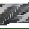 Mexen Pretoria hinged shower cubicle 80 x 110 cm, Graphite, Chrome + shower tray Flat - 852-080-110-01-40-4010