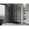 Mexen Mist T Shower Enclosure Left Hinged 95 x 70 cm, Black Grid, Black - 8A4T-095-070-70-77-L
