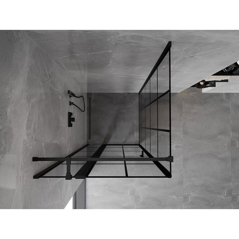 Mexen Mist T shower enclosure left hinged 75 x 75 cm, black grid, black - 8A4T-075-075-70-77-L