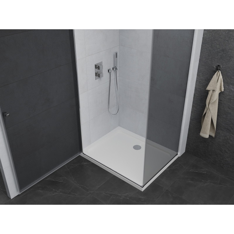 Mexen Pretoria folding shower cabin 90 x 70 cm, graphite, chrome + Flat tray - 852-090-070-01-40-4010