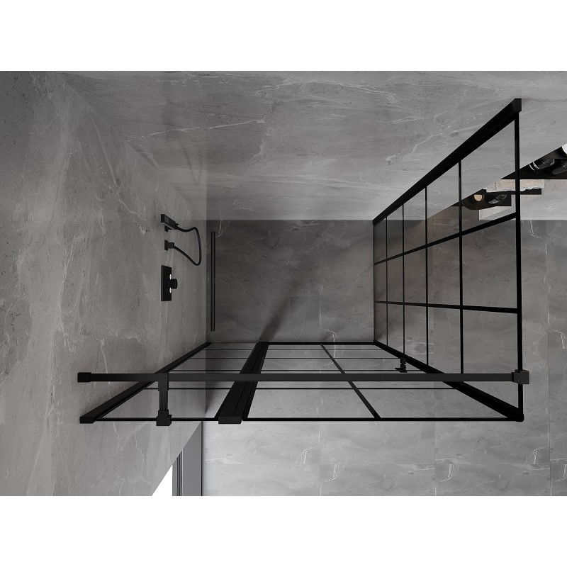 Mexen Mist T left-hand hinged shower cabin 75 x 85 cm, black grid, black - 8A4T-075-085-70-77-L
