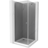 Mexen Pretoria hinged shower cabin 80 x 80 cm, graphite, chrome + Flat shower tray - 852-080-080-01-40-4010