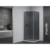 Mexen Pretoria 80 x 80 cm Hinged Shower Enclosure, Graphite, Chrome + Flat Tray - 852-080-080-01-40-4010