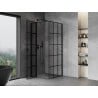 Mexen Mist T shower cabin with left swinging door 90 x 90 cm, black grid, black - 8A4T-090-090-70-77-L