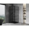 Mexen Mist T shower cabin with left swinging door 90 x 90 cm, black grid, black - 8A4T-090-090-70-77-L