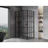 Mexen Mist T hinged shower cabin left 70 x 100 cm, black grid, black - 8A4T-070-100-70-77-L