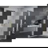 Mexen Pretoria hinged shower cubicle 90 x 80 cm, Graphite, Chrome + shower tray Flat - 852-090-080-01-40-4010