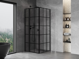 Mexen Mist T shower cabin hinged left 100 x 100 cm, black grid, black - 8A4T-100-100-70-77-L