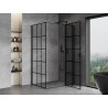 Mexen Mist T right-hinged shower cabin 115 x 75 cm, black grid, black - 8A4T-115-075-70-77-P