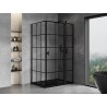 Mexen Mist T right-hinged shower cabin 115 x 75 cm, black grid, black - 8A4T-115-075-70-77-P