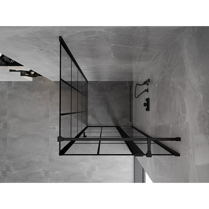 Mexen Mist T shower enclosure swing right 85 x 85 cm, black grid, black - 8A4T-085-085-70-77-P
