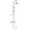 Mexen KX05 surface-mounted shower set with a rainmaker and thermostatic mixer tap, Chrome/White - 771500591-00