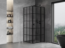 Mexen Mist T right-hinged shower cabin 100 x 100 cm, black grid, black - 8A4T-100-100-70-77-P