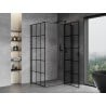 Mexen Mist T shower enclosure right hinged 75 x 110 cm, black grid, black - 8A4T-075-110-70-77-P