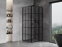 Mexen Mist T shower enclosure hinged right 110 x 110 cm, black grid, black - 8A4T-110-110-70-77-P