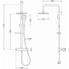 Mexen KX05 surface-mounted shower set with a rainmaker and thermostatic mixer tap, Chrome/White - 771500591-00