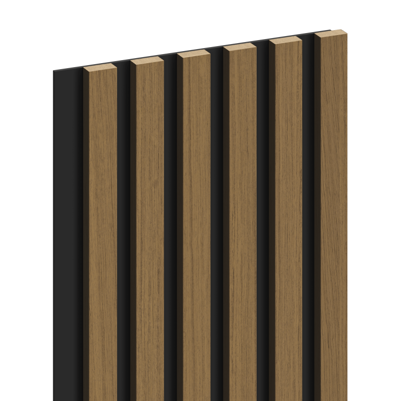 Mexen Lam-B sample of wall slats, 4 mm HDF board, technical veneer, Golden Teak - S100-014-S