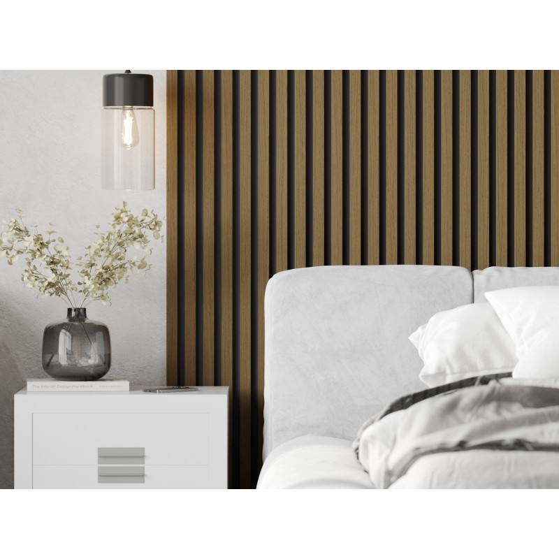 Mexen Lam-B sample of wall slats, 4 mm HDF board, technical veneer, Golden Teak - S100-014-S