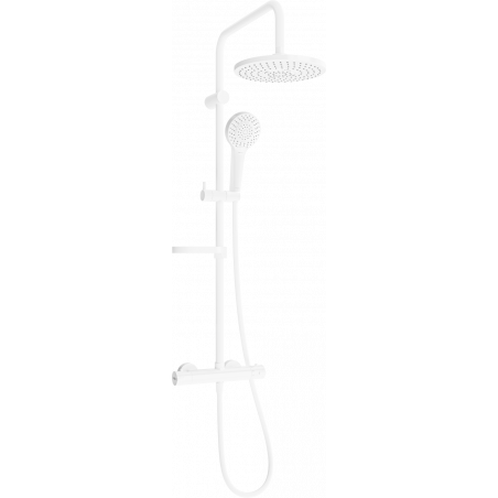 Mexen KX05 surface-mounted shower set with a rainmaker and thermostatic mixer tap, White - 771500591-20