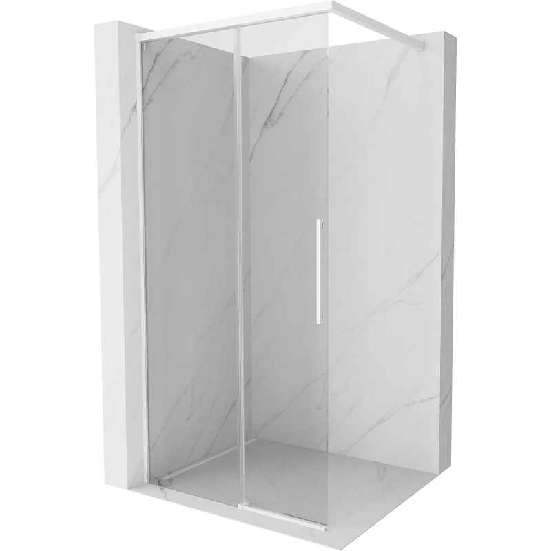 Mexen Rox Walk-in Shower Wall 120 x 200 cm, Transparent 8 mm, White - 8C2-120-003-20-00