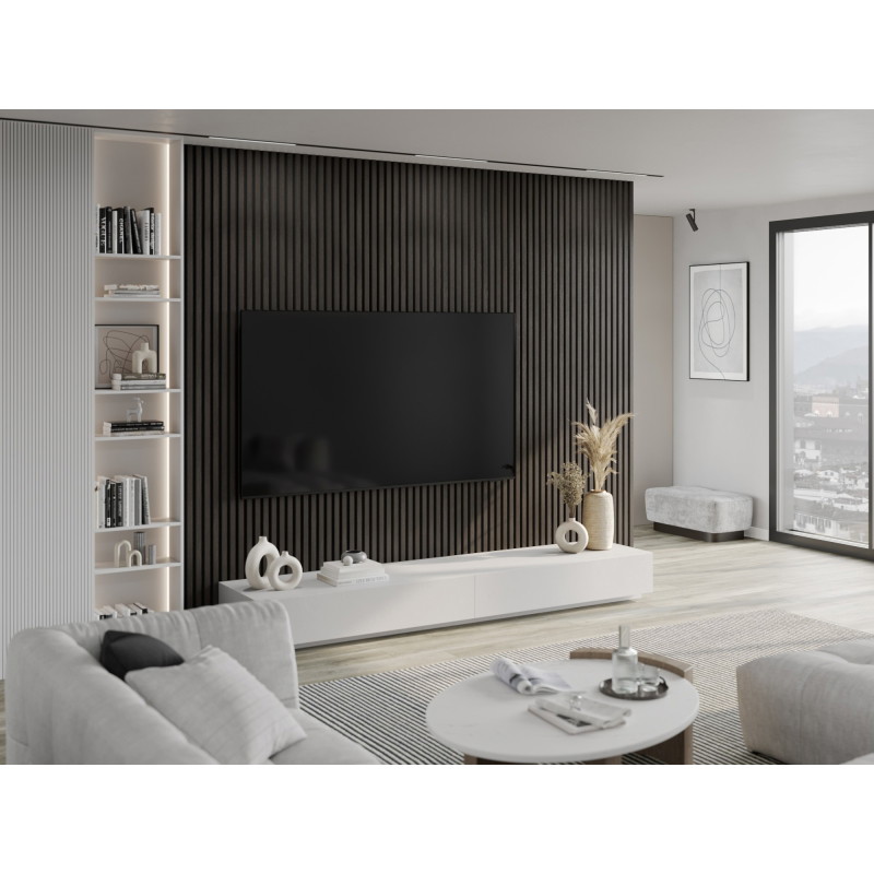 Mexen Lam-F sample of acoustic wall slats, 8 mm felt, technical veneer, Silver Walnut - S105-009-S