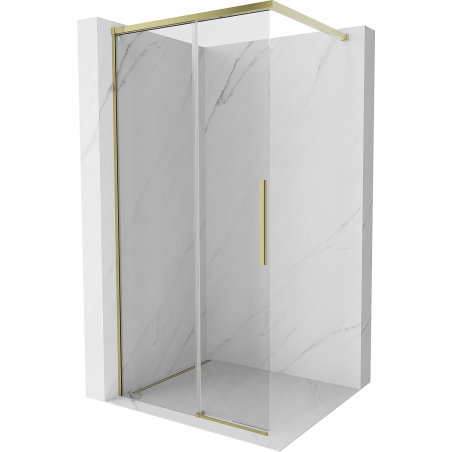 Mexen Rox Walk-in Shower Wall 110 x 200 cm, Transparent 8 mm, Gold - 8C2-110-003-50-00
