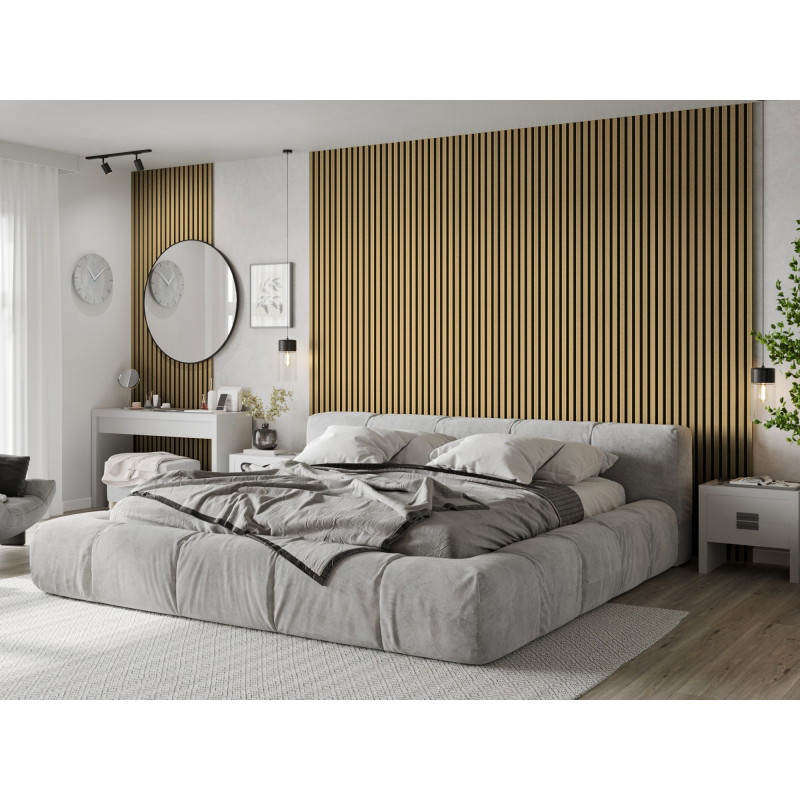 Mexen Lam-F sample of acoustic wall slats, 8 mm felt, technical veneer, Natural Bamboo - S105-011-S