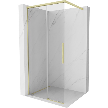 Mexen Rox Walk-in shower panel 115 x 200 cm, transparent 8 mm, brushed gold - 8C2-115-003-55-00
