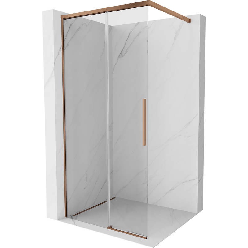 Mexen Rox Walk-in Shower Wall 105 x 200 cm, Transparent 8 mm, Rose Gold - 8C2-105-003-60-00