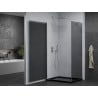 Mexen Pretoria Hinged Shower Enclosure 70 x 120 cm, Graphite, Chrome + Flat Tray, Black - 852-070-120-01-40-4070