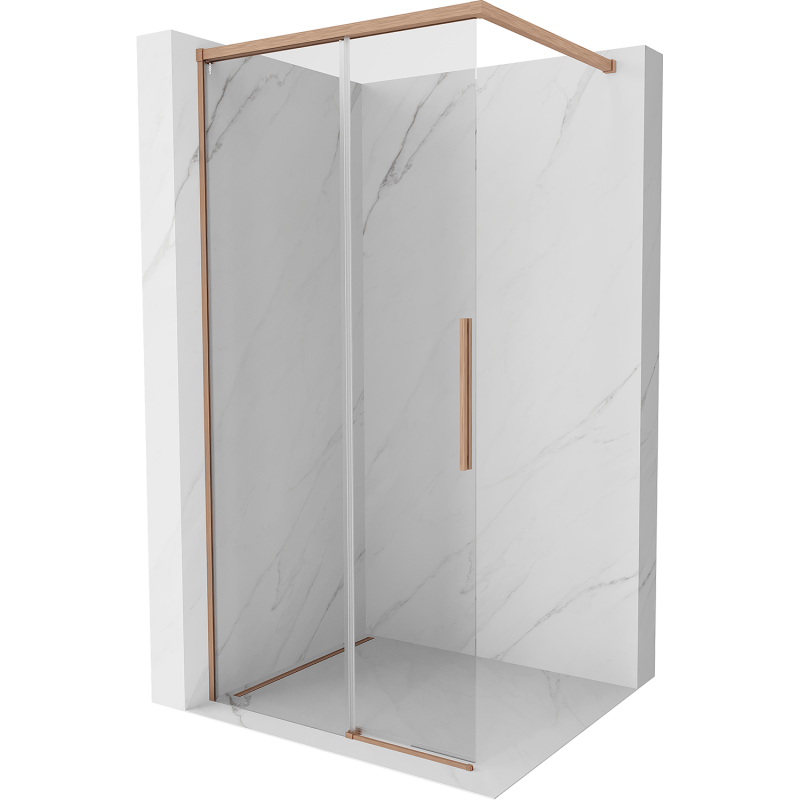 Mexen Rox Walk-in Shower Wall 115 x 200 cm, Transparent 8 mm, Brushed Copper - 8C2-115-003-65-00