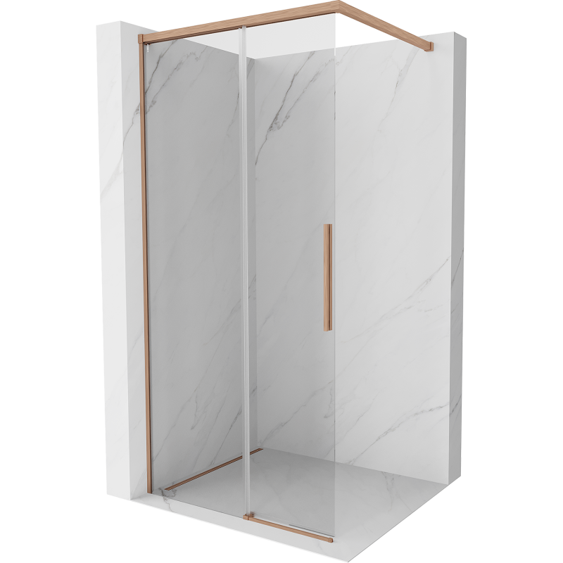 Mexen Rox Walk-in shower wall 120 x 200 cm, transparent 8 mm, brushed copper - 8C2-120-003-65-00