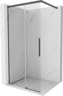 Mexen Rox Walk-in Shower Panel 90 x 200 cm, Transparent 8 mm, Brushed Gun Gray - 8C2-090-003-66-00